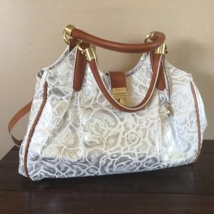 Brahmin Elisa White Lyon handbag
